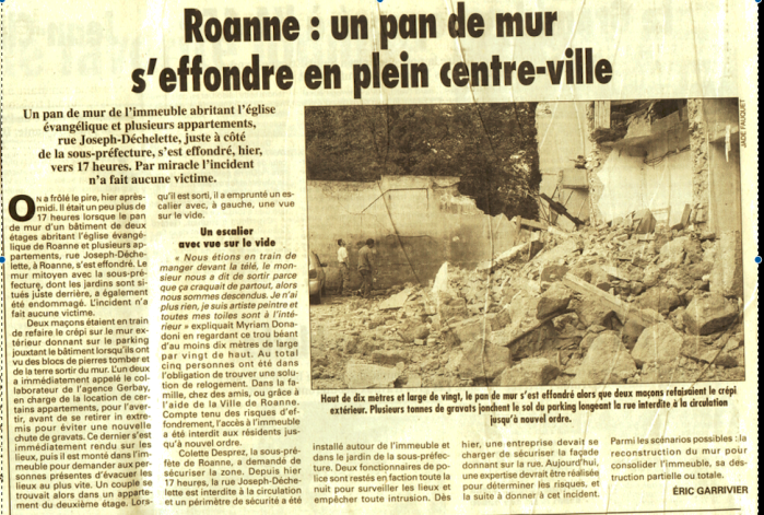Éffondrement du lieu de culte en Octobre 2009